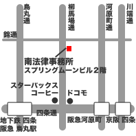 地図：京都市中京区柳馬場通錦小路下る瀬戸屋町463番地2　スプリングムーンビル2階(spring.gif)